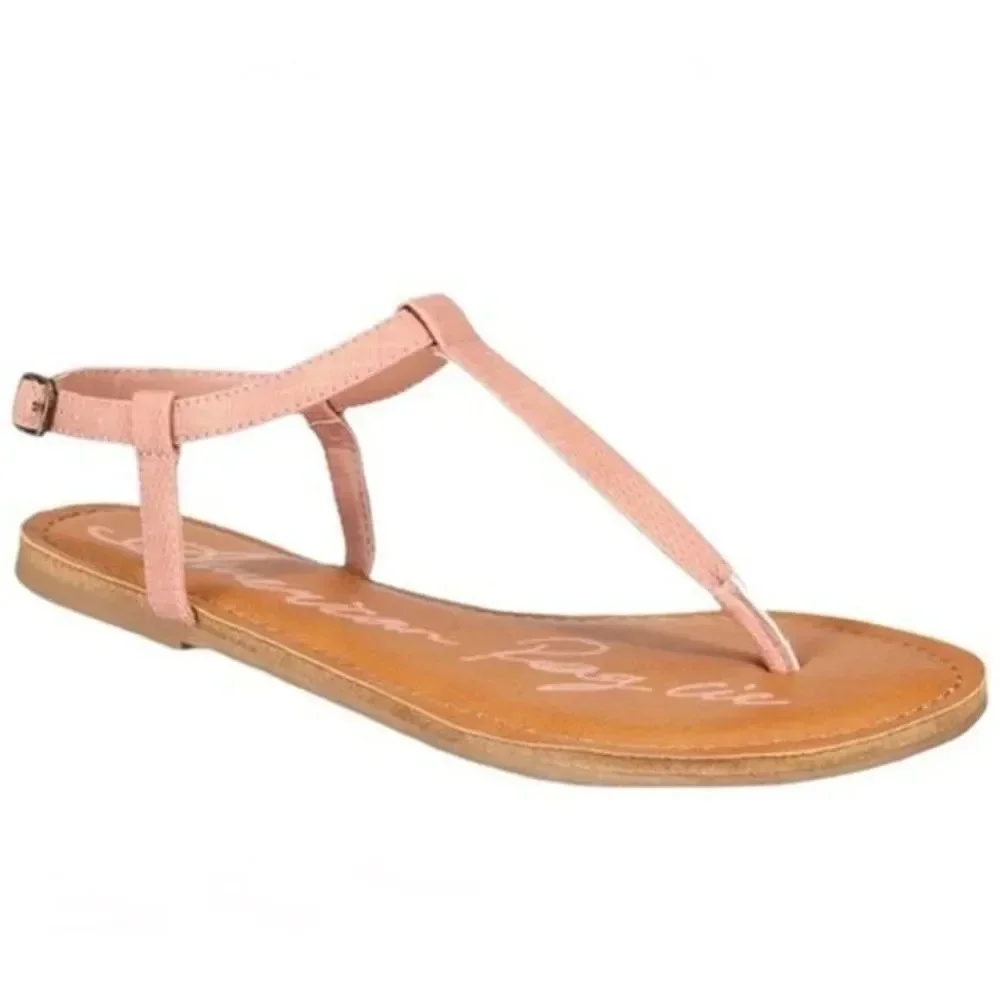 American Rag Krista T-Strap Flat Sandals Women's Shoes Size 10